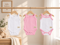 Baby Girls' 3-Piece Strappy Bodysuit Set – Pink