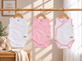 Baby Girls' 3-Piece Sleeveless Wrap Top Set – Pink