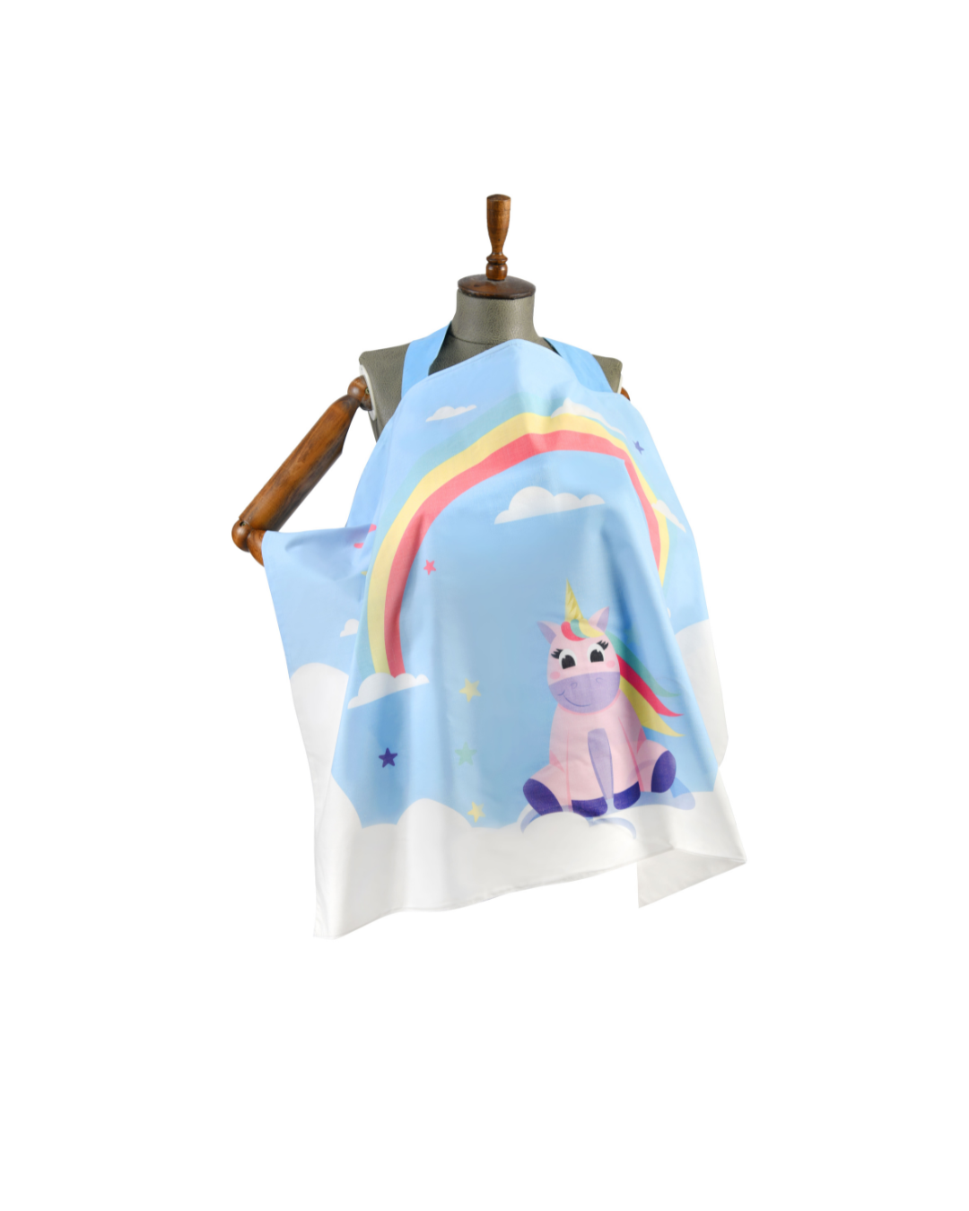 Nursing Cover - Double Layer - Baby Blue Rainbow