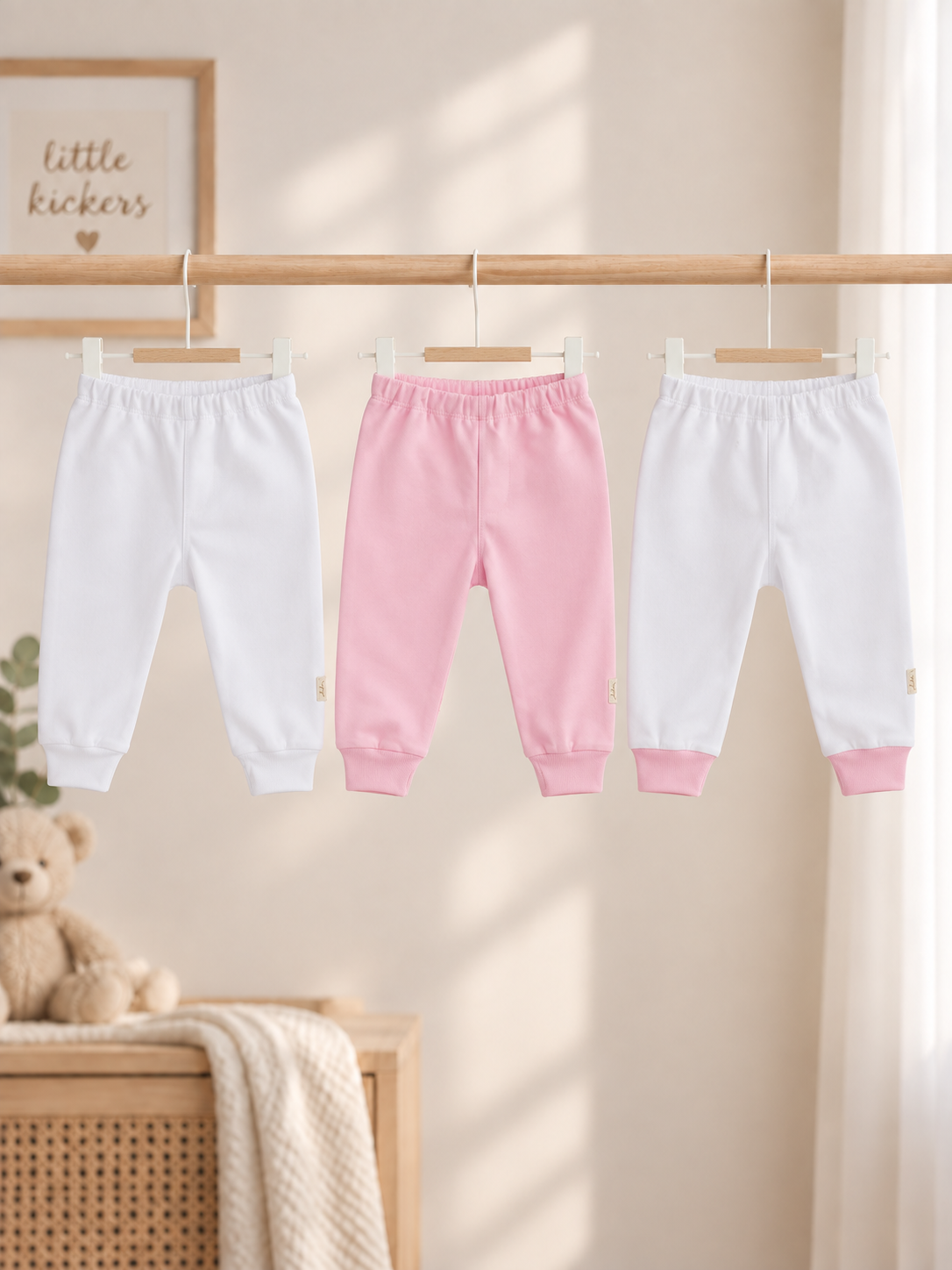 Baby Girls' 3-Piece Pants Set – Pink