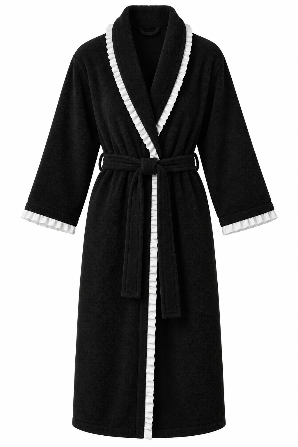 The Ruffles - Bathrobe - Black