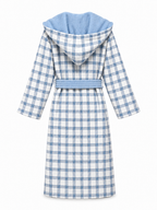 The Hidden Blooms Reversible Bathrobe – Blue Check / Blue