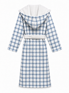 The Hidden Blooms Reversible Bathrobe – Blue Check / White