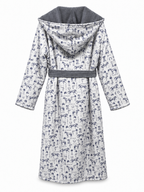 The Hidden Blooms Reversible Bathrobe – Blue Horses / Grey