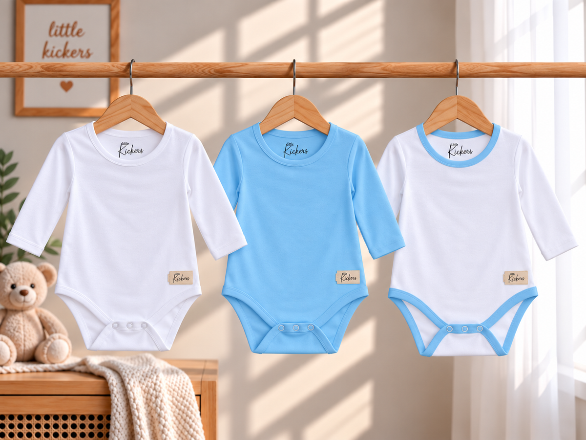 Baby Boys' 3-Piece Long-Sleeve Bodysuit Set – Baby Blue