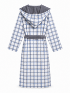 The Hidden Blooms Reversible Bathrobe – Blue Check / Grey