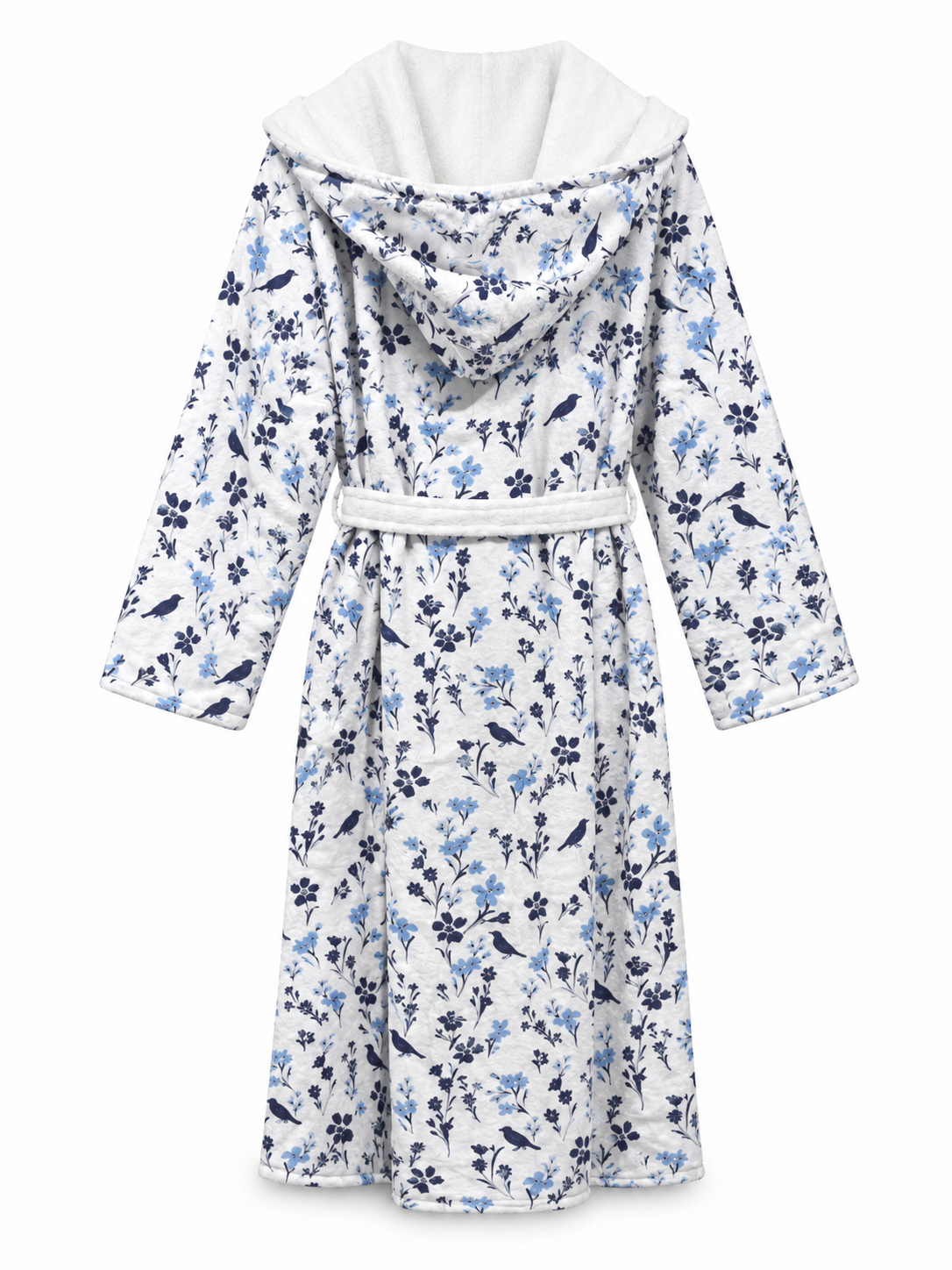 The Hidden Blooms Reversible Bathrobe – Blue Florals