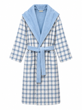 The Hidden Blooms Reversible Bathrobe – Blue Check / Blue